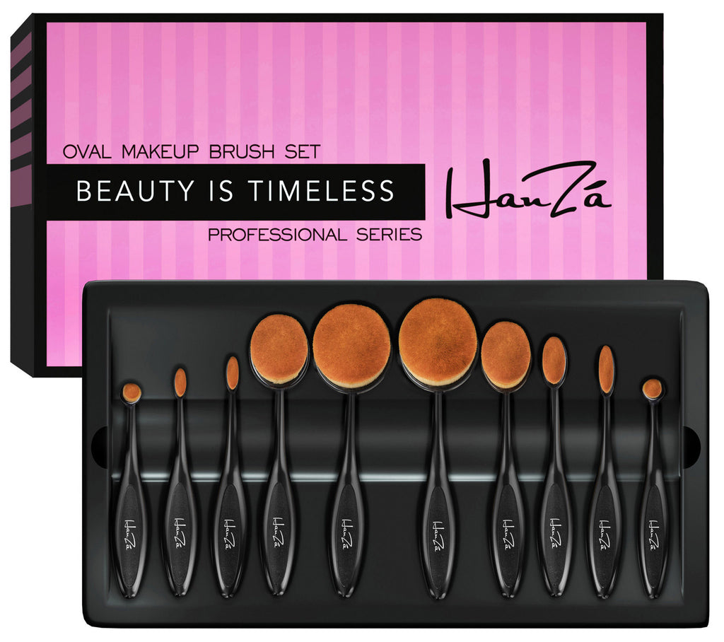10-PCS Oval-Shaped Makeup Brush Set, 1 unit - Pay Less Super Markets