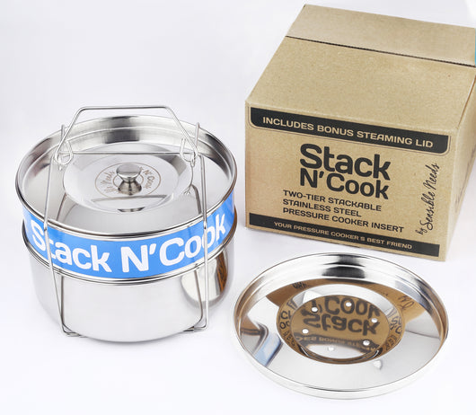 Behogar Stackable Stainless Steel Pressure Cooker Steamer Insert