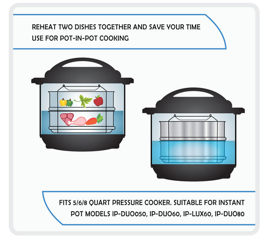 Instant Pot Insert Pans, 2 Tier for 6 Qt / 8 Qt Pressure Cookers