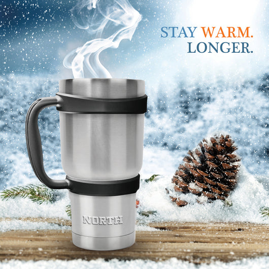 30 oz Stainless Steel Tumbler w/ Lid Handle & Straws Insulated Travel  Coffee Mug